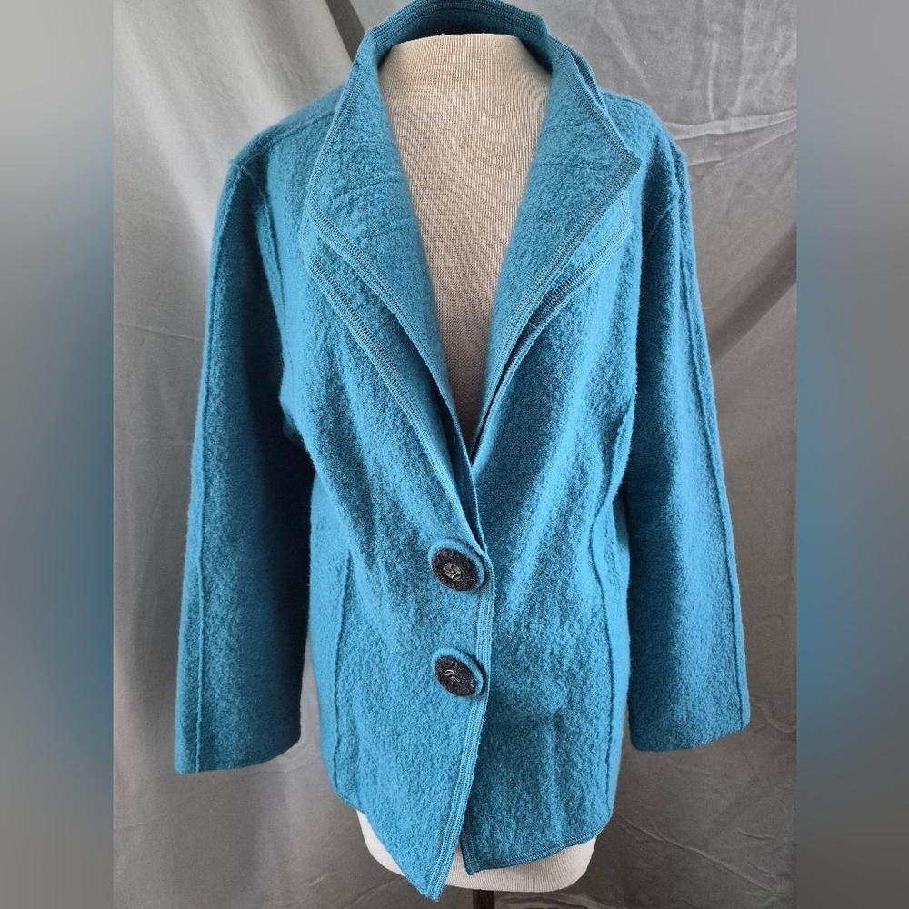 Nomadic Traders Teal Button-Front Pea Coat